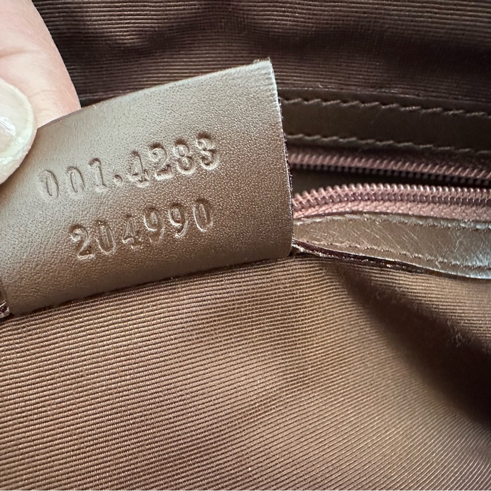 Gucci GG Canvas Brown Leather Trim Shoulder Bag - Picture 9 of 13
